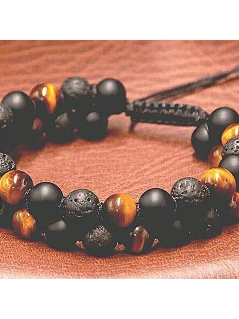 Black and Brown Beaded Bracelet - Picture 2 of 5